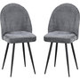 Voir la diapositive 1 : Habitat et Jardin Lot de 2 chaises en tissu  Samuel  - 53 x 51 x 82 cm - Gris