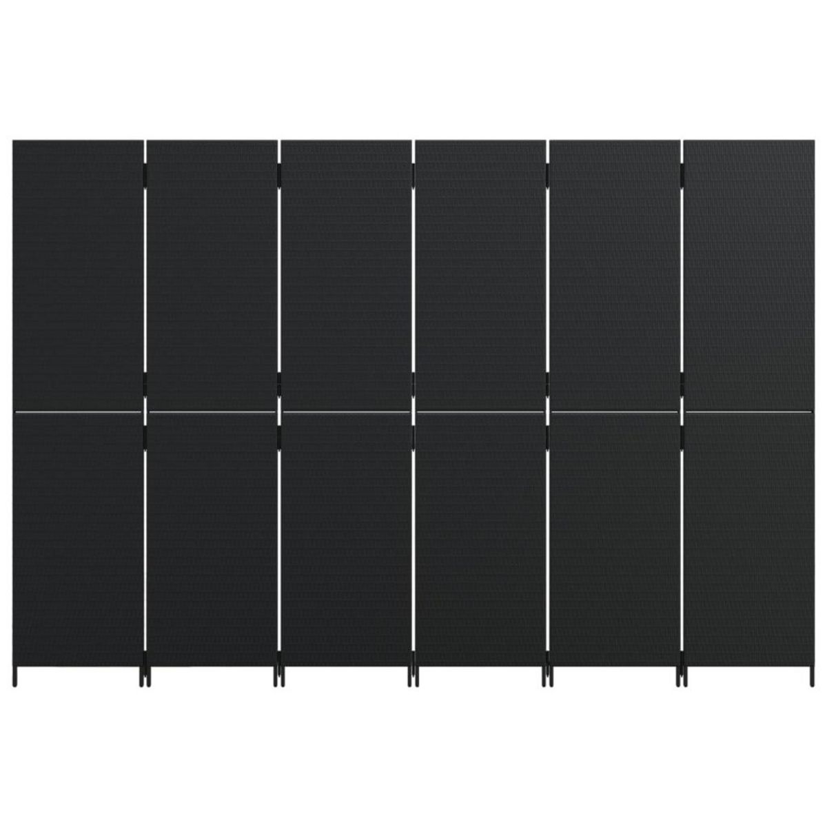 VIDAXL Cloison de separation 6 panneaux noir resine tressee