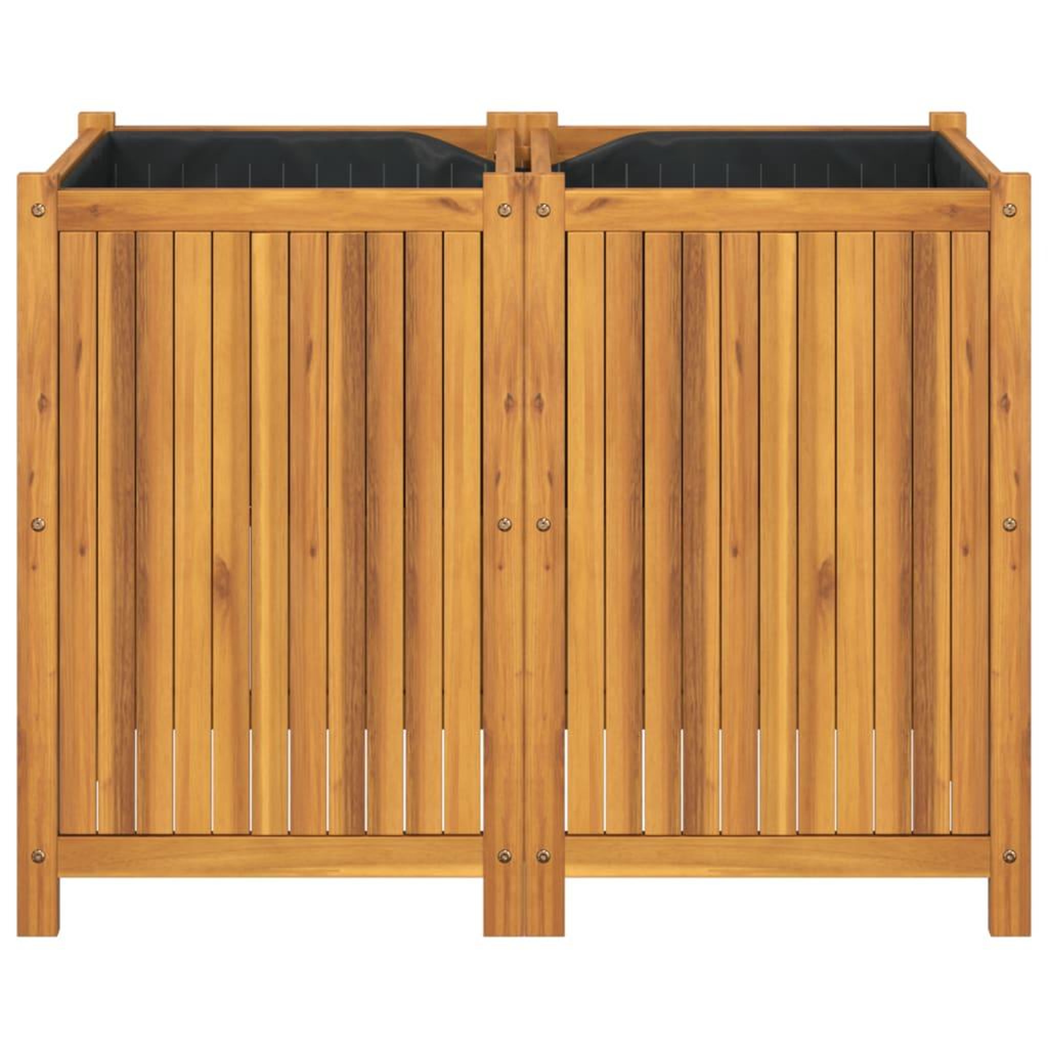 Voir la diapositive 4 : VIDAXL Jardiniere avec doublure 100x50x75 cm bois massif d'acacia