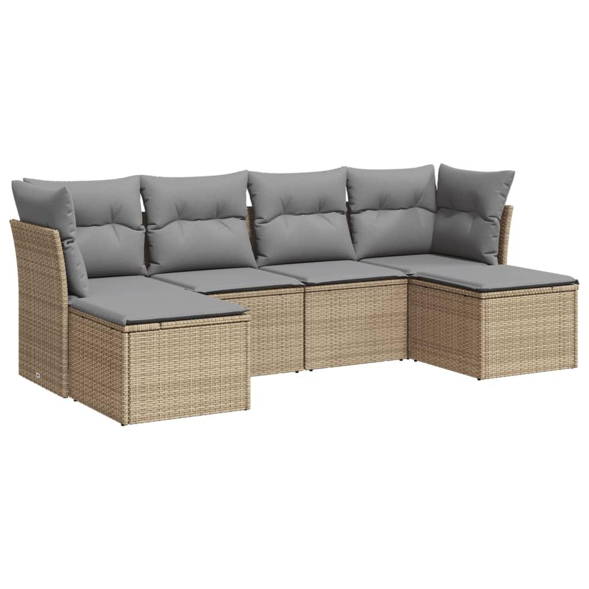 Voir la diapositive 2 : VIDAXL Salon de jardin avec coussins 6 pcs beige resine tressee