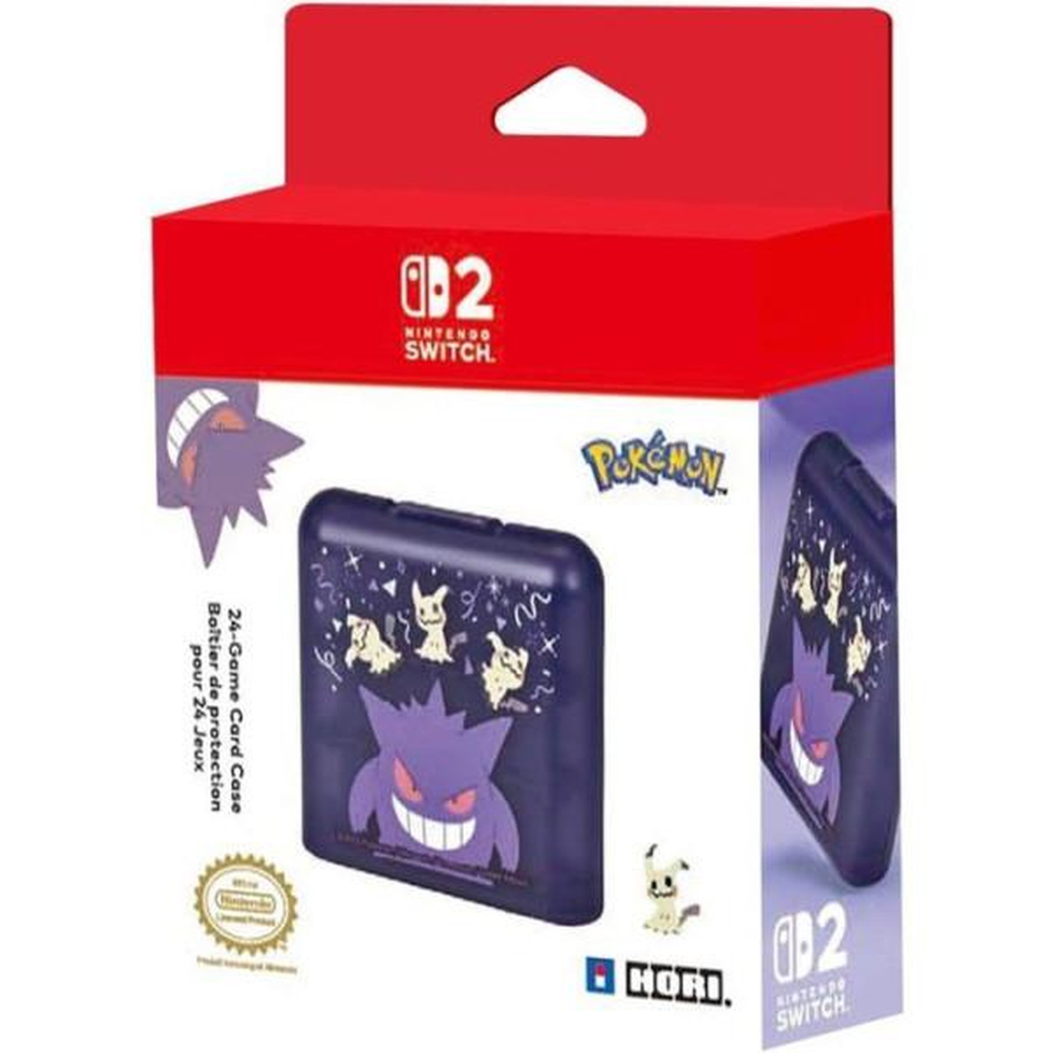 Voir la diapositive 2 : HORI Boîtier de rangement 24 jeux - nintendo switch 2 - hori - motif pokémon gengar