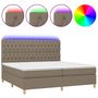Voir la diapositive 2 : VIDAXL Sommier a lattes de lit et matelas et LED Taupe 200x200cm Tissu