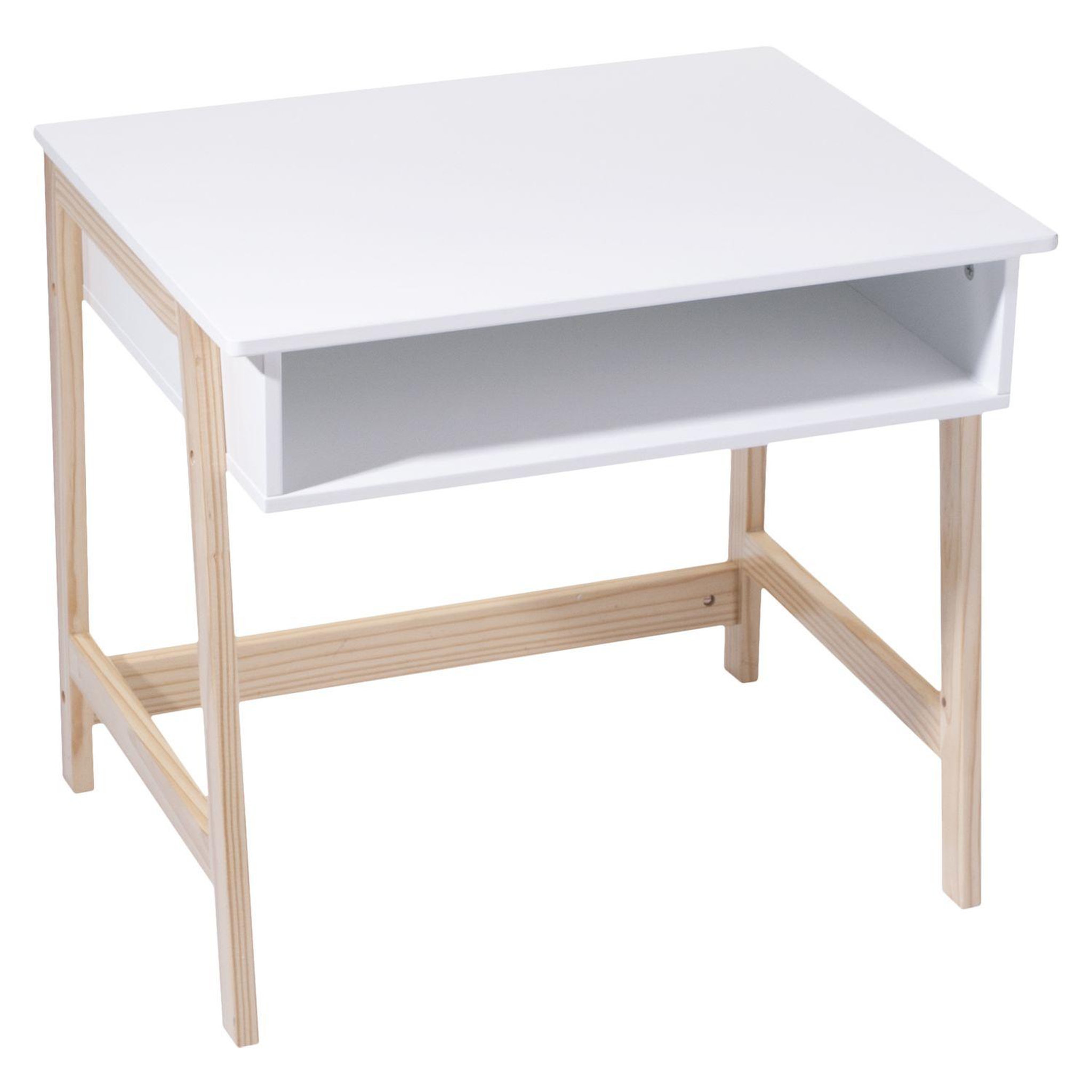Atmosphera Kids Bureau en bois enfant douceur - l. 58 x h. 52 cm - blanc