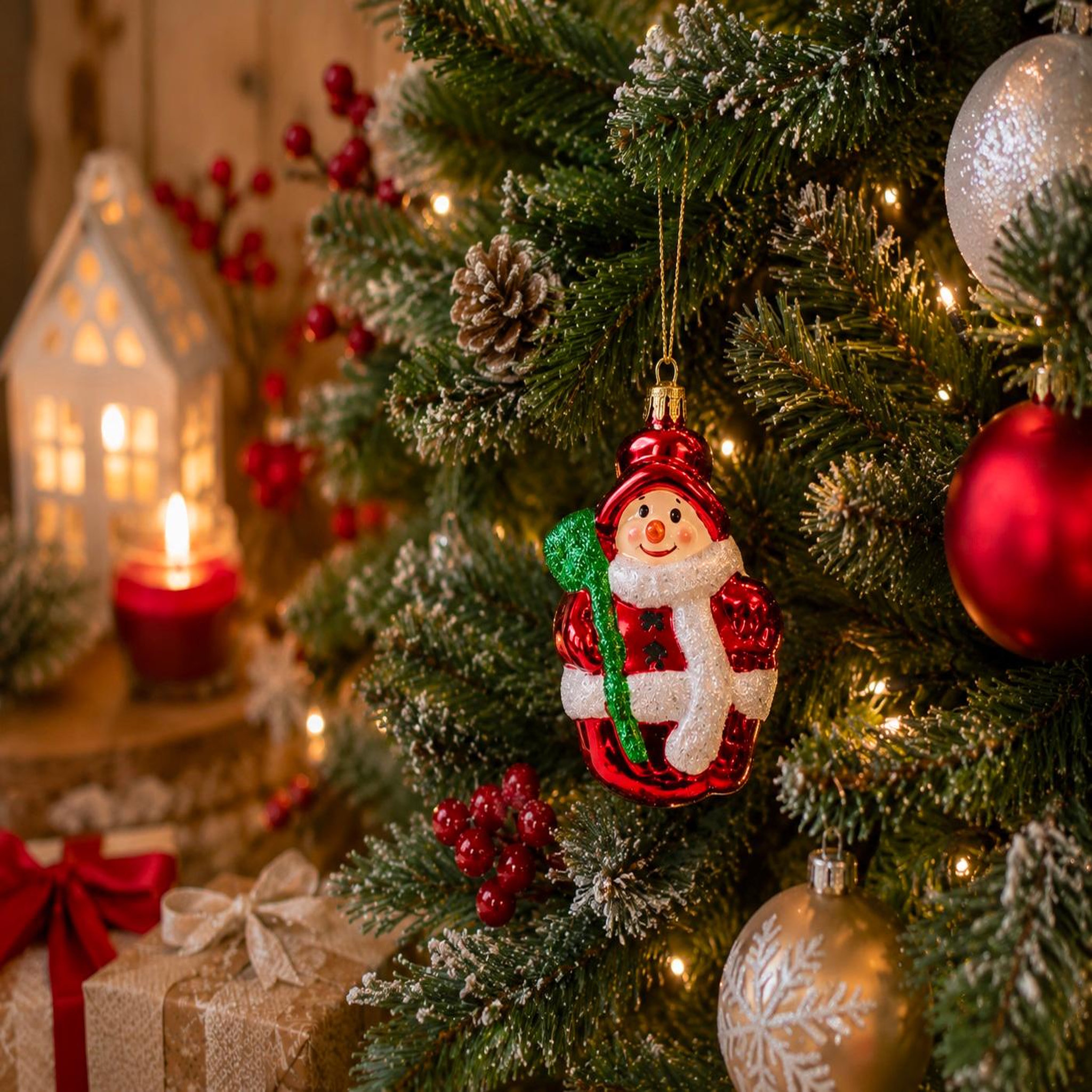 Voir la diapositive 3 : Eden Boule de noël bonhomme de neige