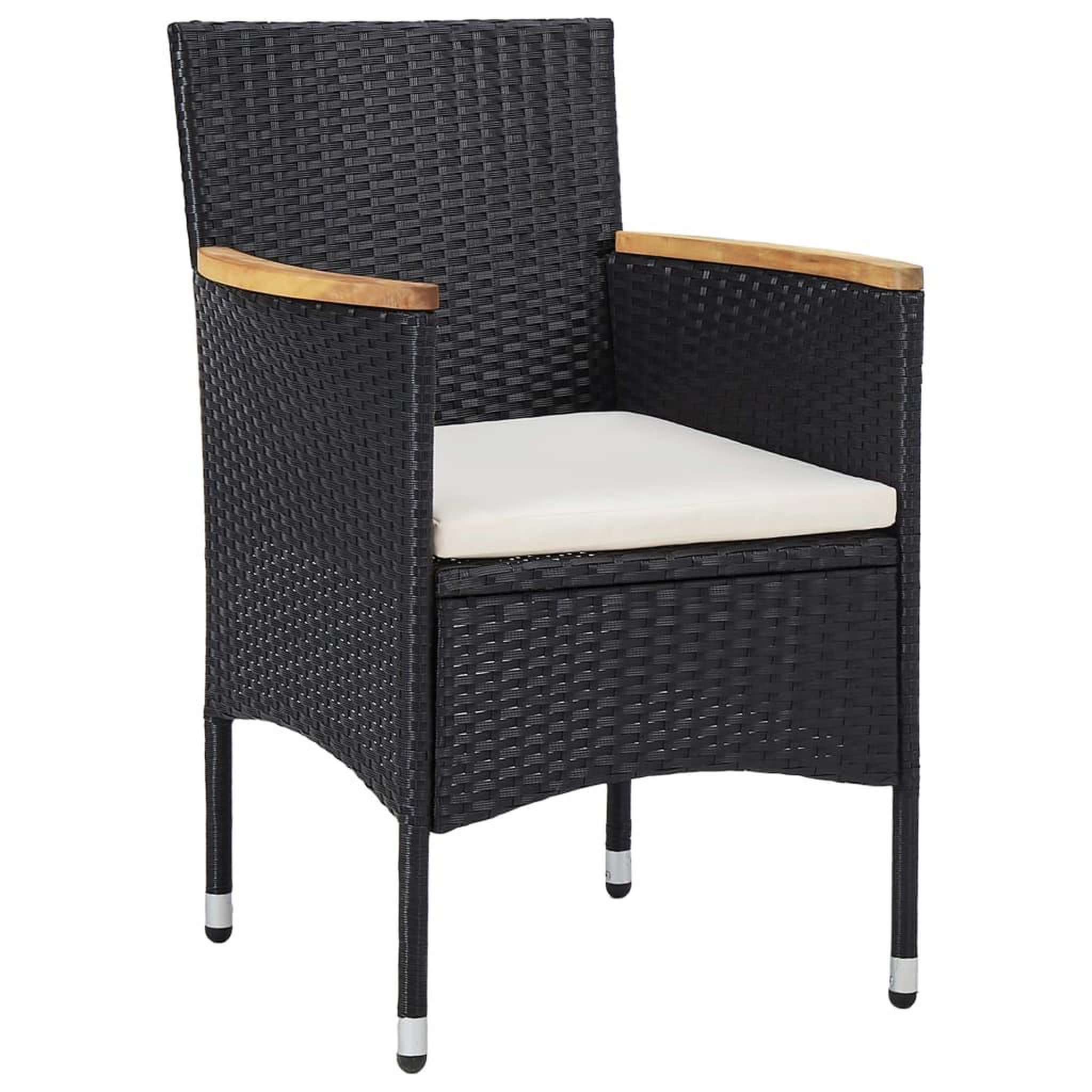 Voir la diapositive 2 : VIDAXL Chaises a manger de jardin lot de 2 Resine tressee Noir