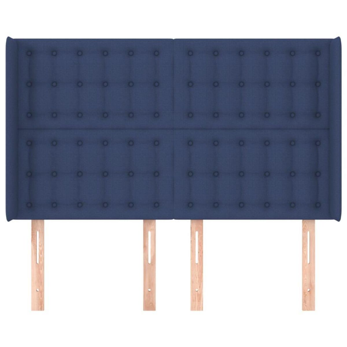 VIDAXL Tete de lit avec oreilles Bleu 147x16x118/128 cm Tissu