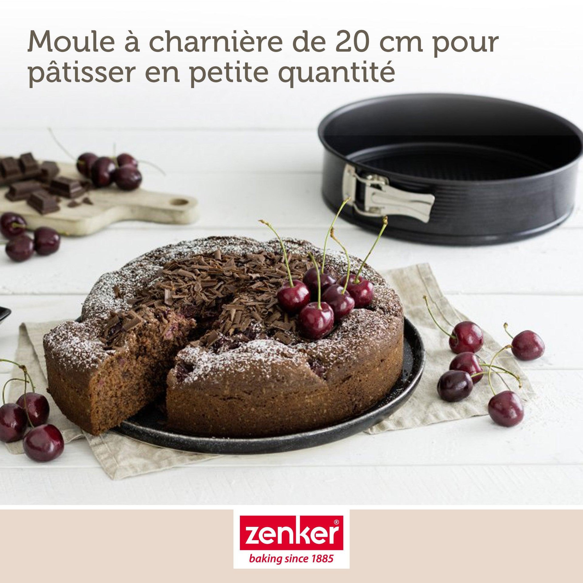 Voir la diapositive 4 : ZENKER Lot de 2 moules à gâteaux 20/20 cm en acier black metallic black mettallic zenker  black mettallic