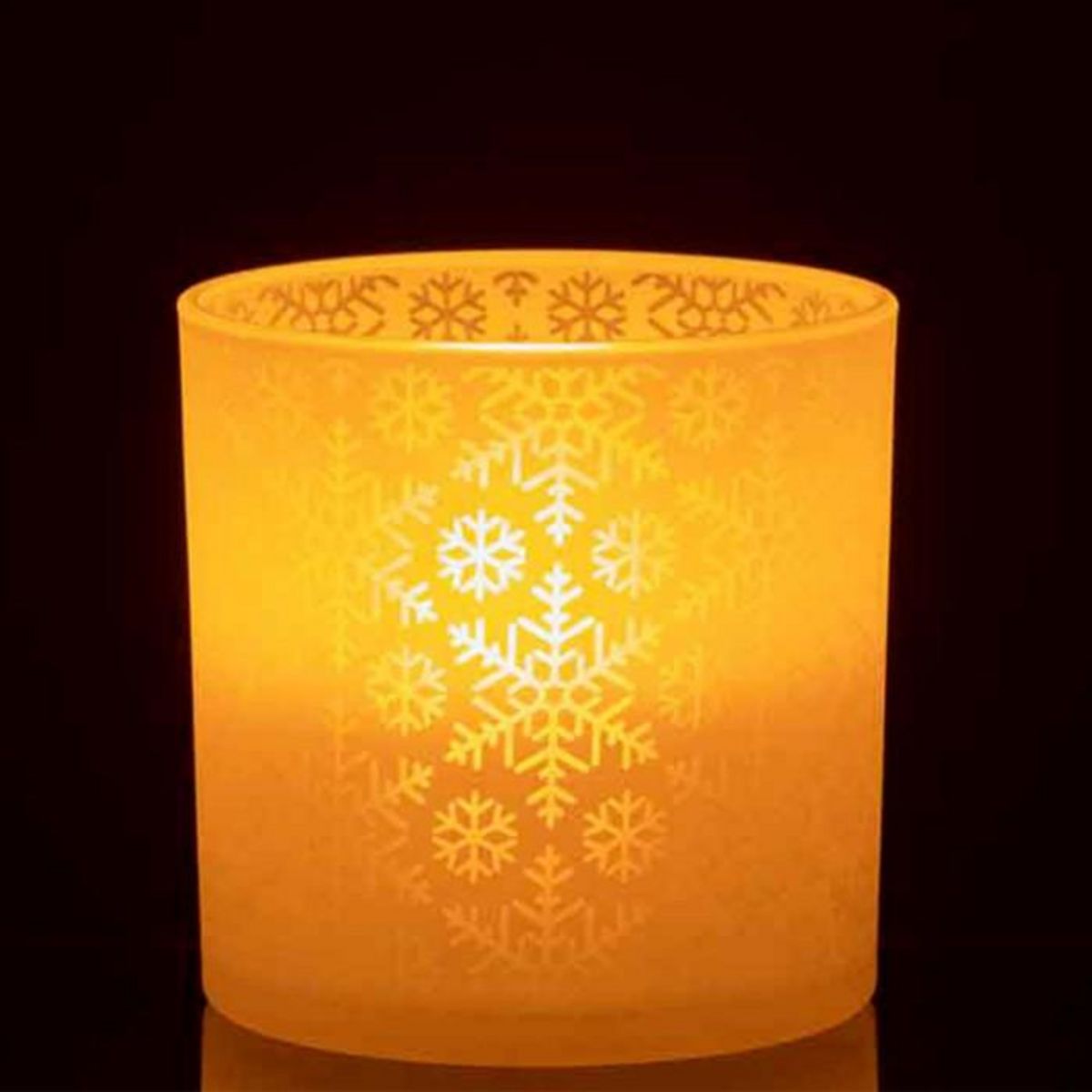 Paris Prix Photophore Design en Verre  Neige  15cm Blanc