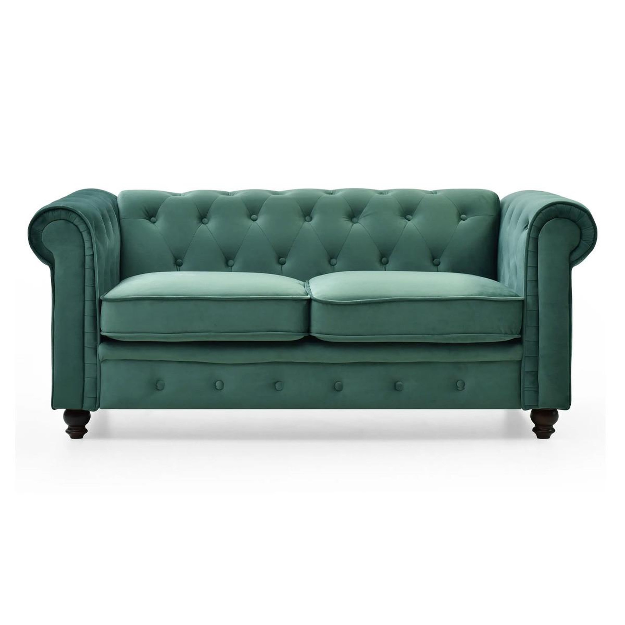 Paris Prix Canapé 2 places velours  chesterfield  158cm vert