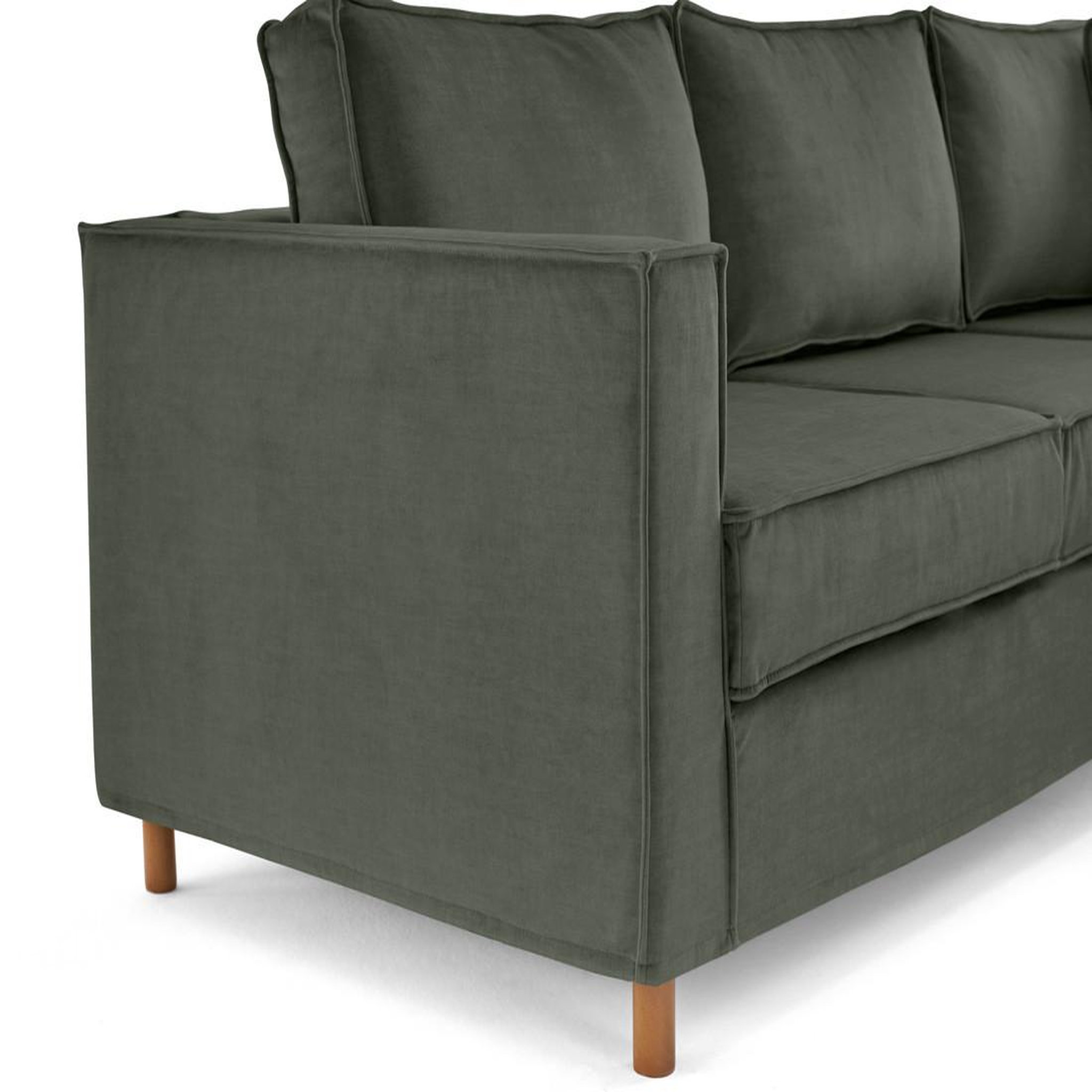 Voir la diapositive 6 : LISA DESIGN Jake - canapé déhoussable d'angle droit 5 places en velours