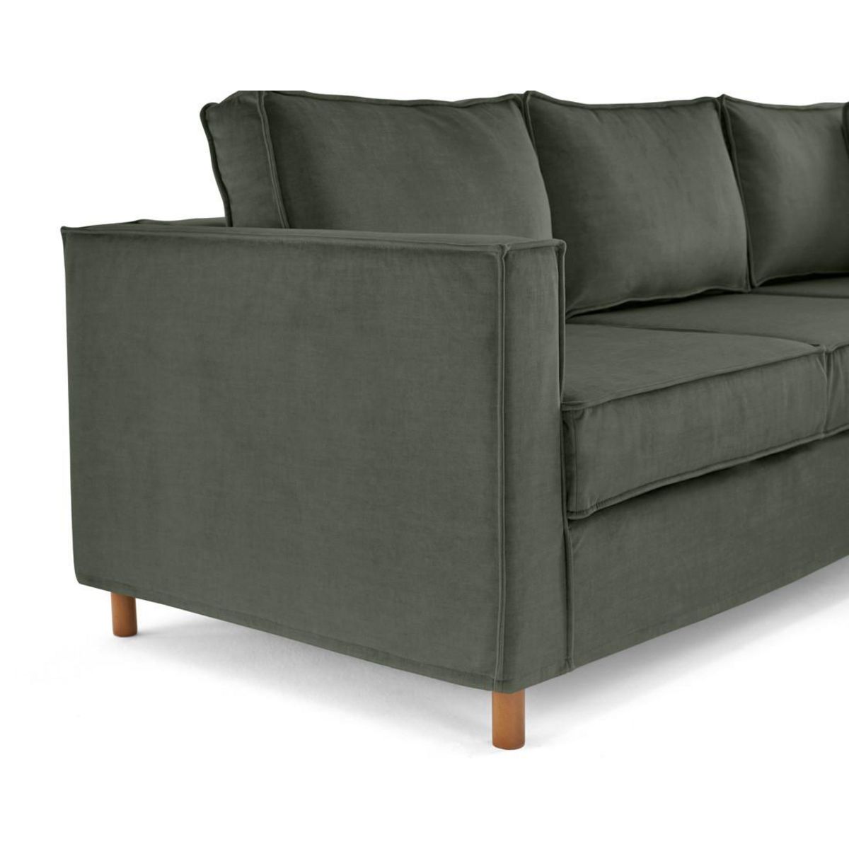 LISA DESIGN Jake - canapé déhoussable d'angle droit 5 places en velours