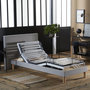 Voir la diapositive 3 : IDLITERIE Ensemble lit électrique relaxation multi lattes + Matelas Mousse à mémoire de forme Couleur - Gris Clair, - 90 x 190 cm