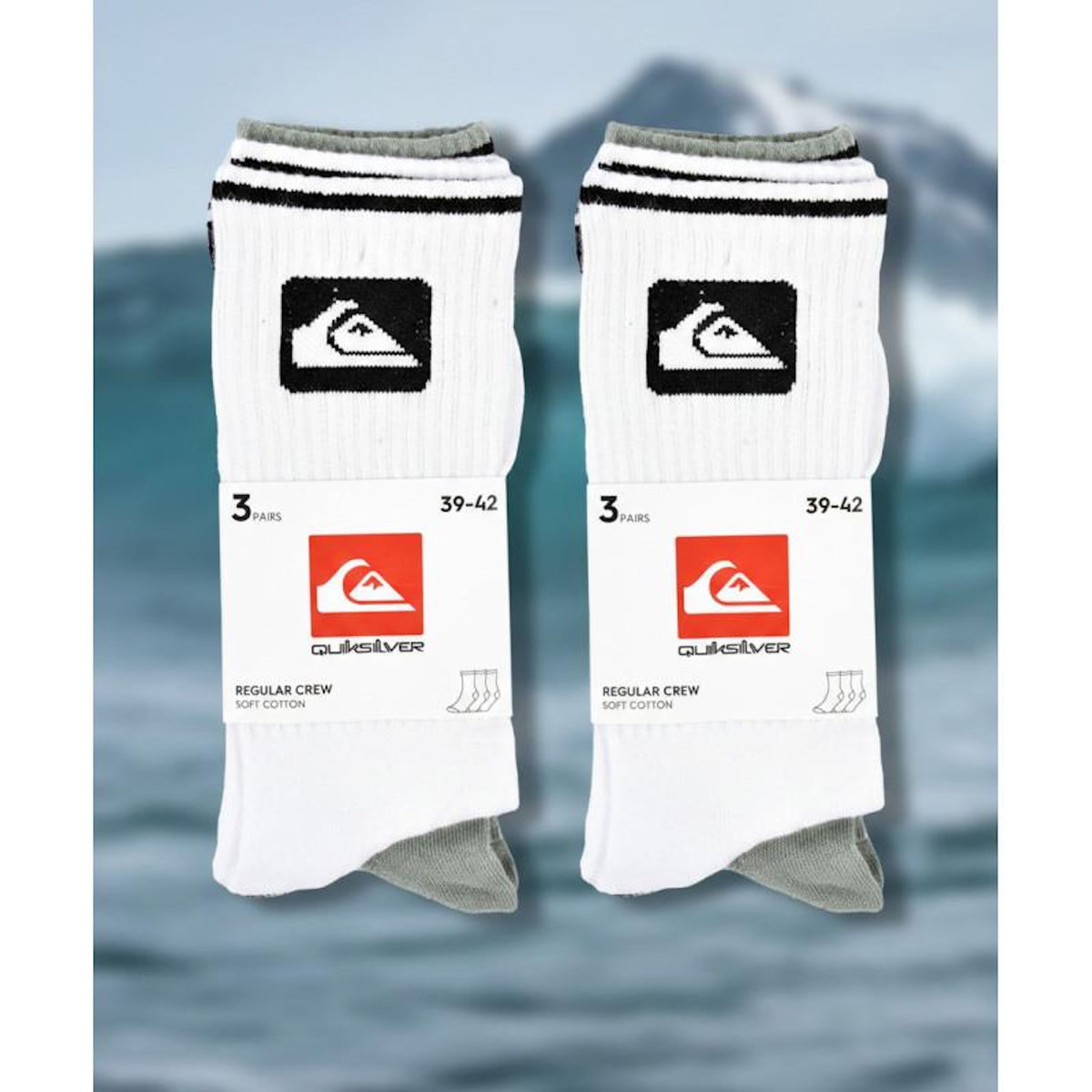QUIKSILVER Quiksilver Pack de Chaussettes Homme Crew – Lot 6 Paires Regular Lifestyle