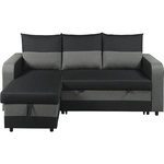 Habitat et Jardin Canapé d'angle réversible/convertible en tissu  Victor  - 3 places - Noir
