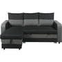 Voir la diapositive 1 : Habitat et Jardin Canapé d'angle réversible/convertible en tissu  Victor  - 3 places - Noir