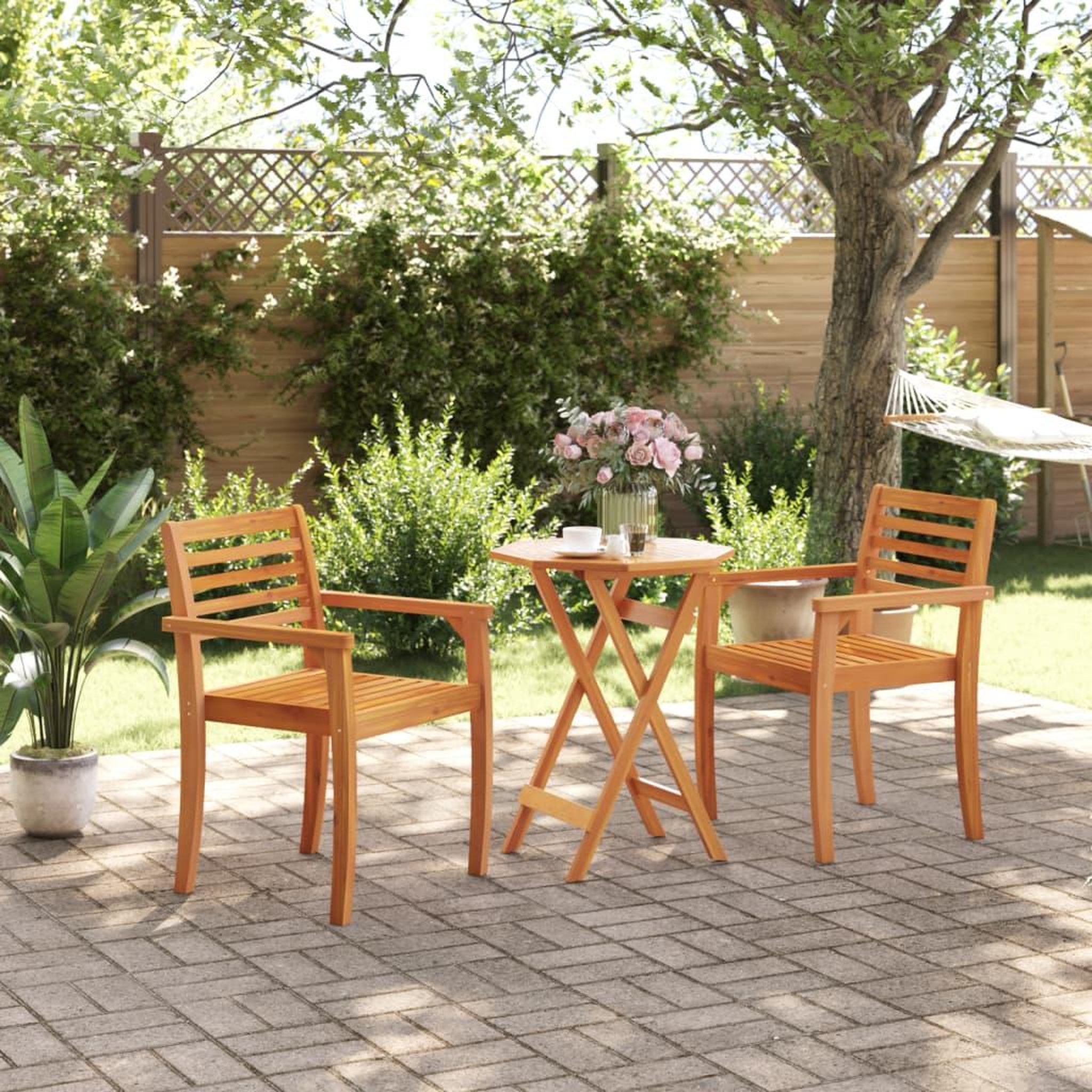 Voir la diapositive 3 : VIDAXL Table pliable de jardin Ø60x75 cm bois d'acacia massif