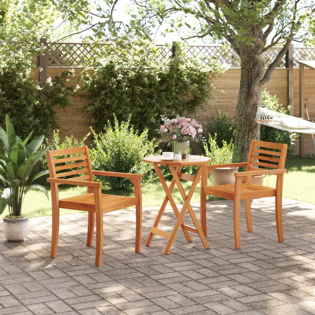 VIDAXL Table pliable de jardin Ø60x75 cm bois d'acacia massif