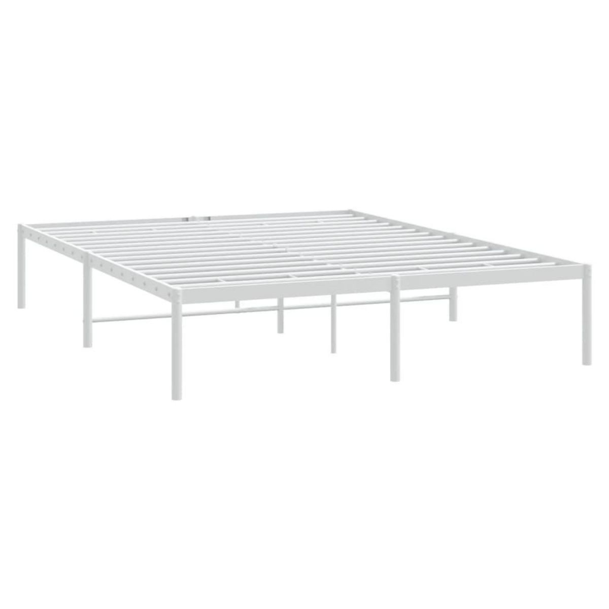 VIDAXL Cadre de lit metal blanc 140x190 cm