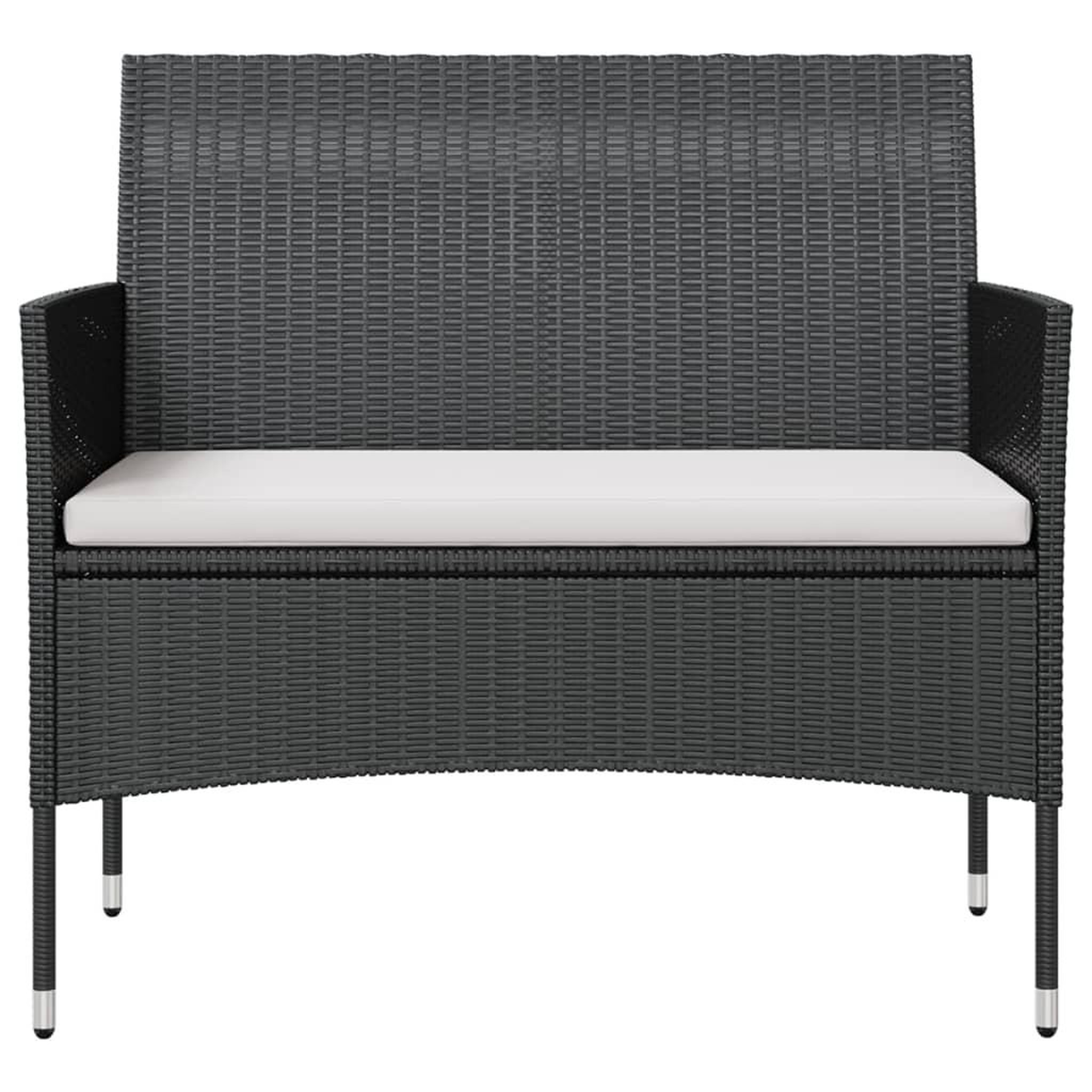 Voir la diapositive 4 : VIDAXL Salon de jardin 8 pcs avec coussins Resine tressee Noir