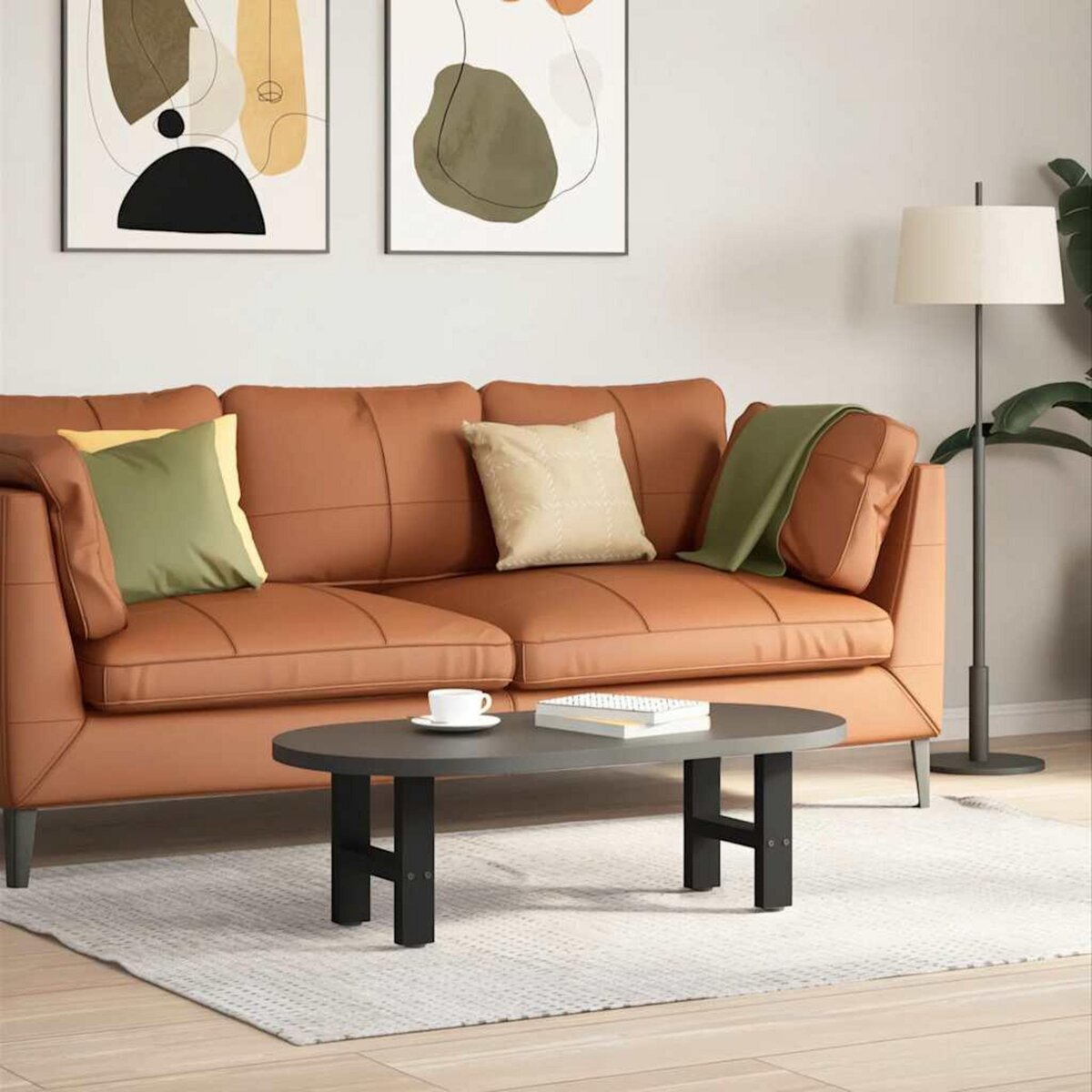 VIDAXL Pieds de table basse noir 2 pcs 30x(30-31) cm acier