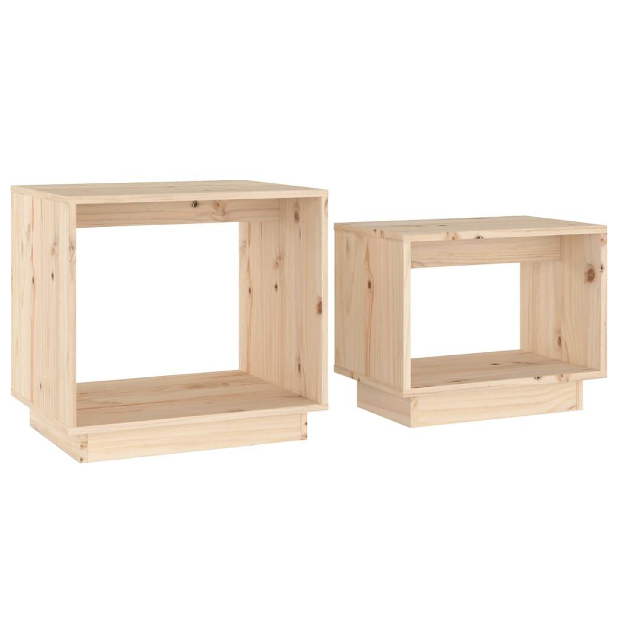 Voir la diapositive 2 : VIDAXL Tables basses gigognes 2 pcs Bois de pin massif