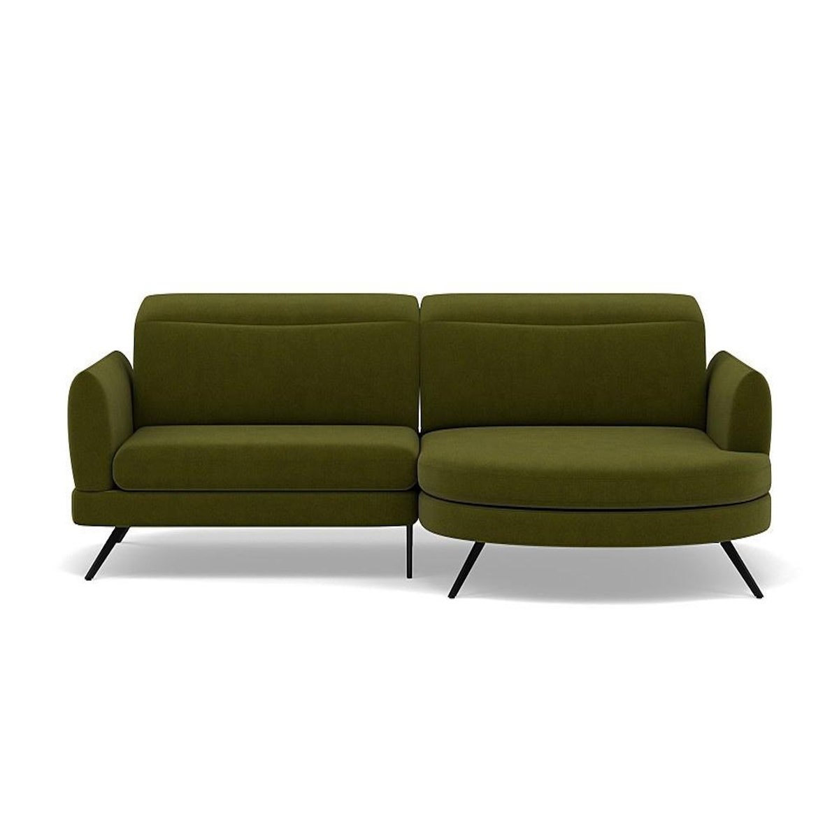 LISA DESIGN Terry - canapé d'angle droit 4 places avec têtières réglables en tissu texturé