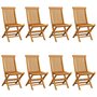 Voir la diapositive 2 : VIDAXL Chaises de jardin et coussins taupe lot de 8 Bois teck massif