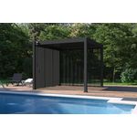 Panneau brise-vue Aluminium Pergola Bioclimatique OMBREA® - largeur 1 m - Anthracite - ventelles verticales