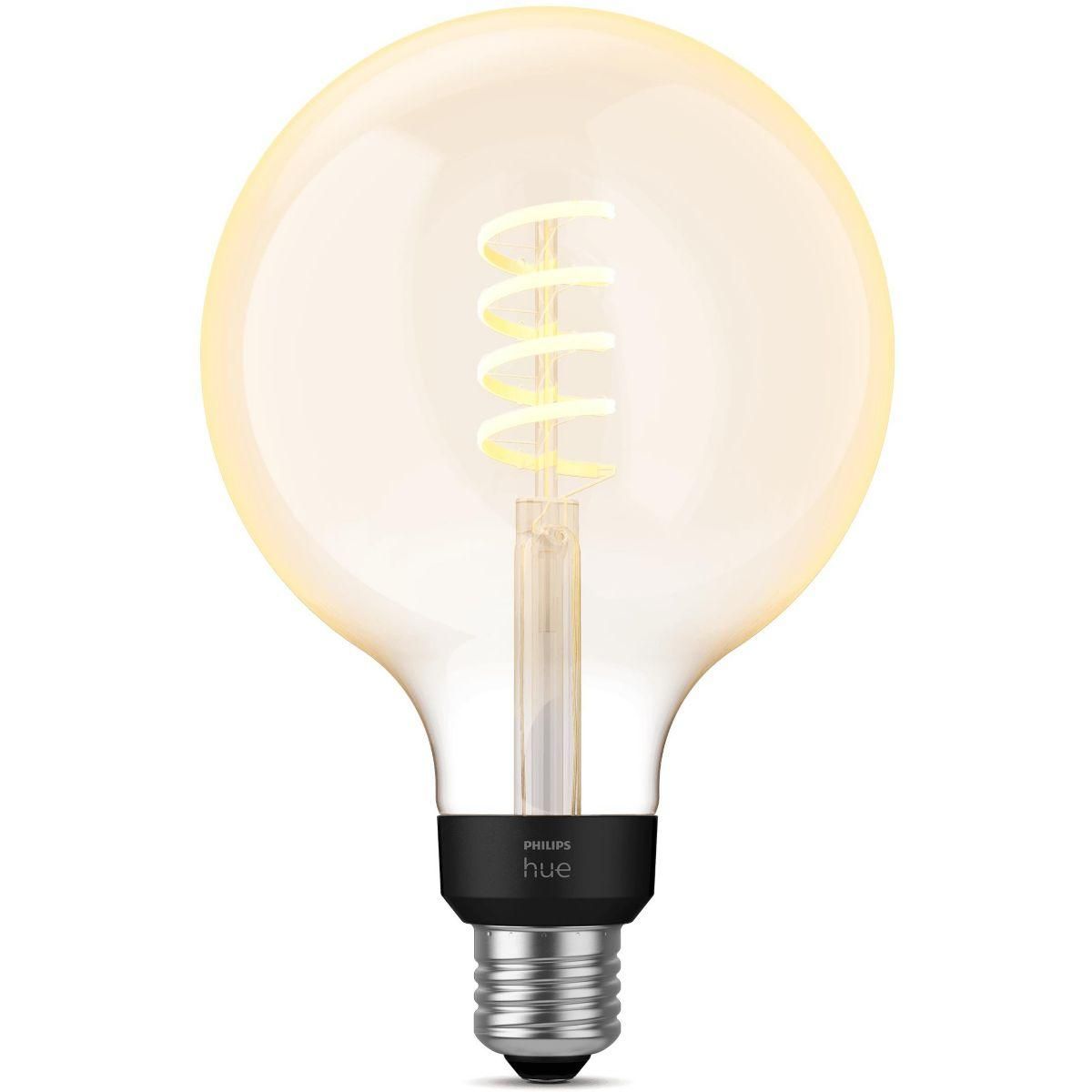 Philips Ampoule LED connectée HUE White Ambiance E27 Globe G. Filament