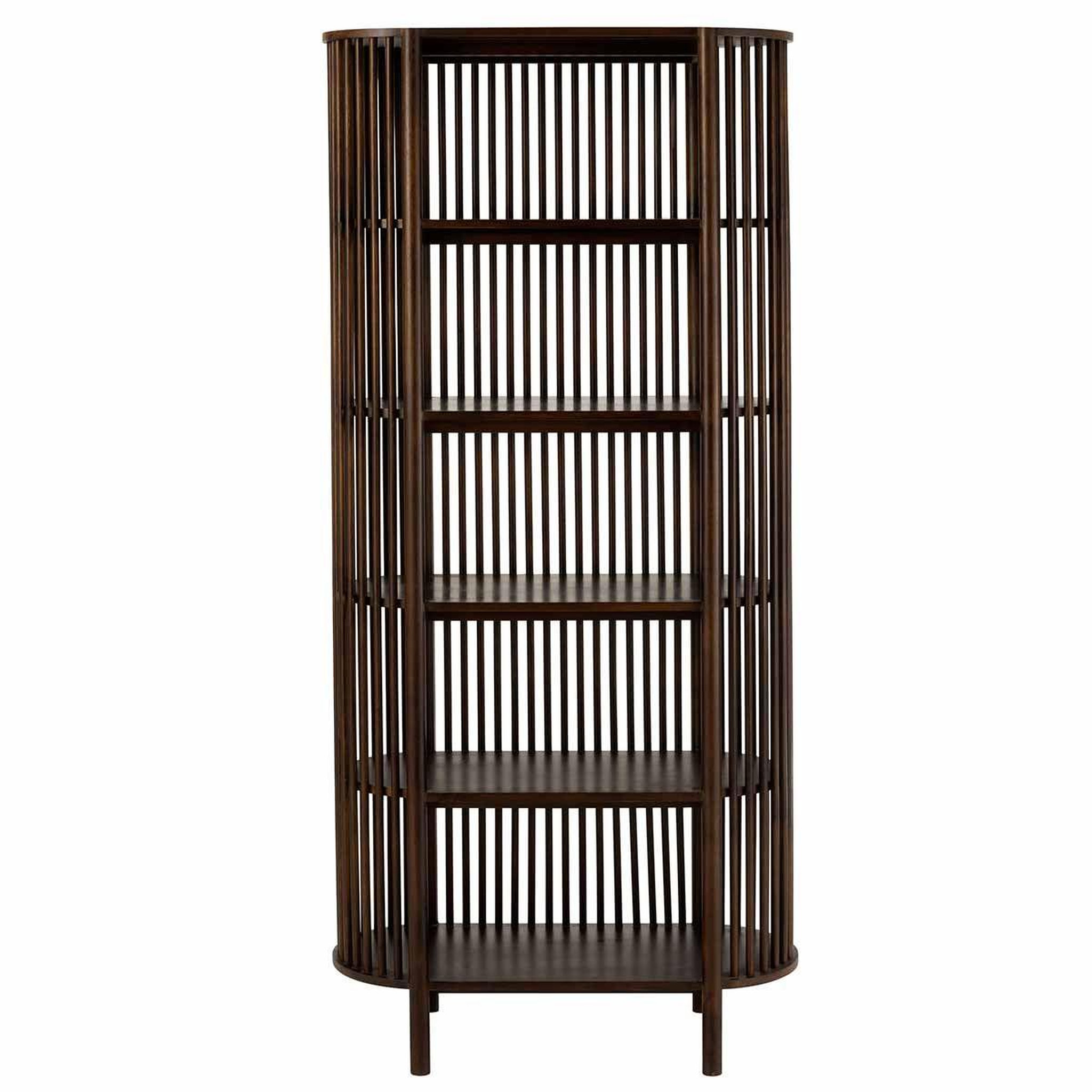 Voir la diapositive 2 : J-LINE Étagère 5 Niveaux en Bois  Gavya  190cm Brun Foncé