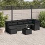 Voir la diapositive 1 : VIDAXL Salon de jardin 8 pcs avec coussins noir resine tressee