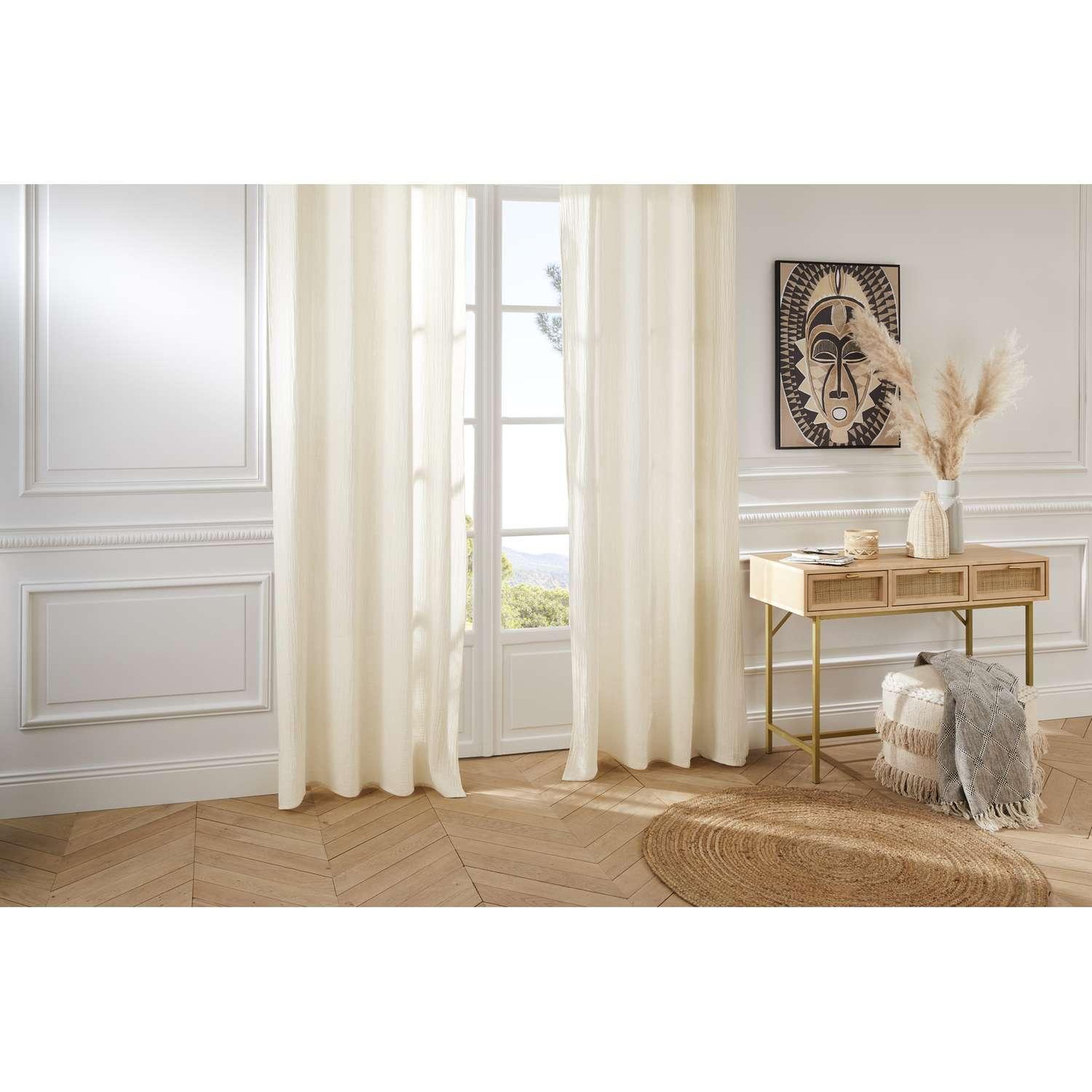 Voir la diapositive 2 : ATMOSPHERA Rideau en gaze de coton - 130 x 260 cm - ivoire