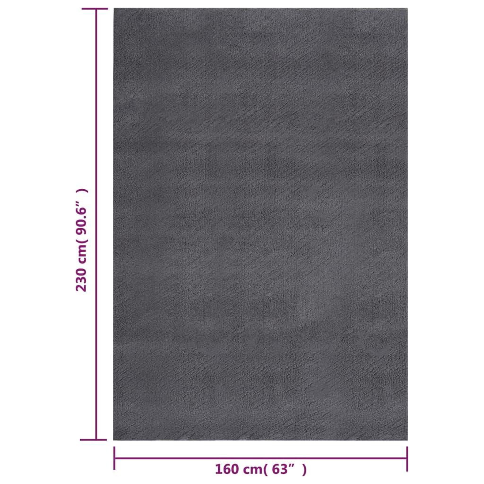 Voir la diapositive 6 : VIDAXL Tapis shaggy doux lavable 160x230 cm Antiderapant Anthracite
