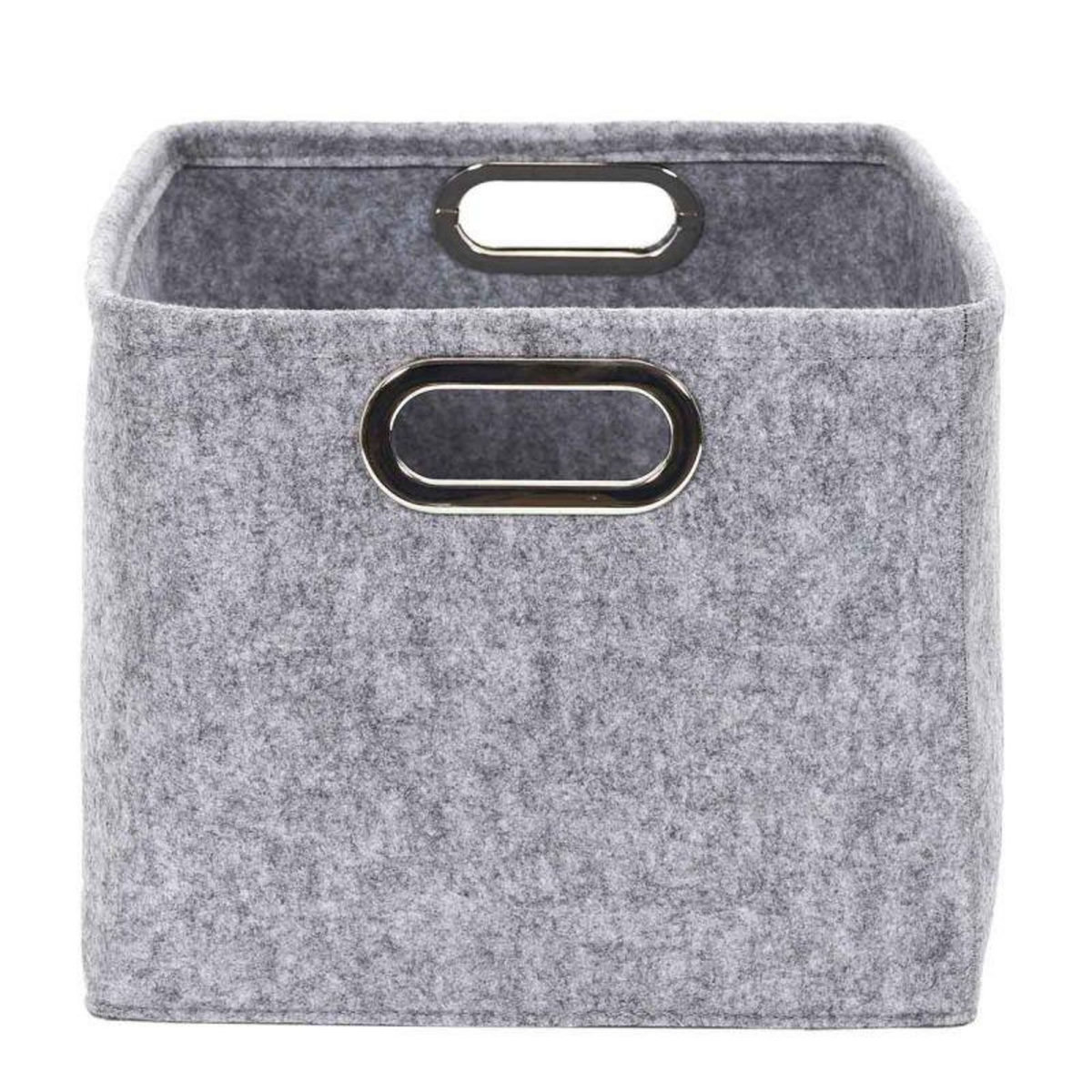 Paris Prix Lot de 2 Paniers de Rangement  Anses  40cm Gris