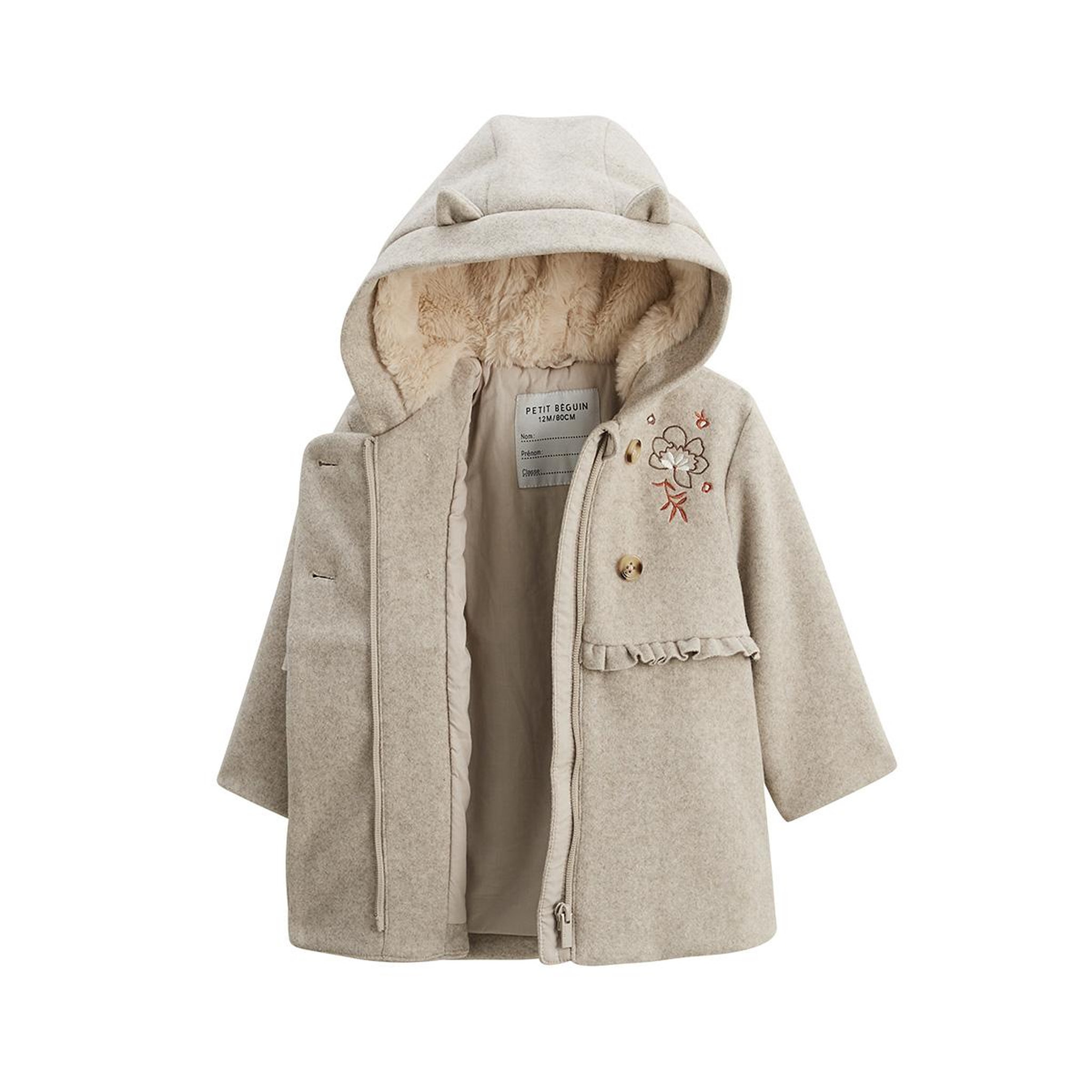 Voir la diapositive 3 : Petit Béguin Manteau enfant avec capuche manouk