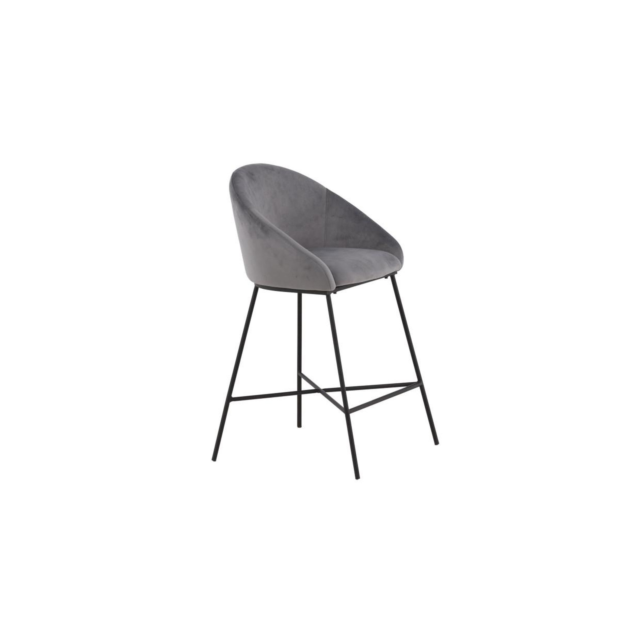 Voir la diapositive 3 : Paris Prix Chaise de bar en velours  alton  97cm gris foncé