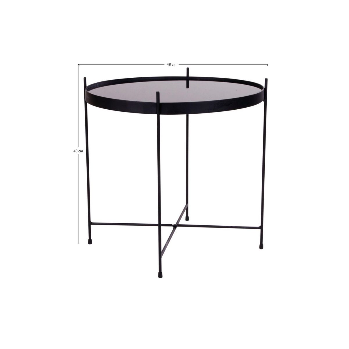 LISA DESIGN Glina - table basse ronde - métal et verre - 48 cm