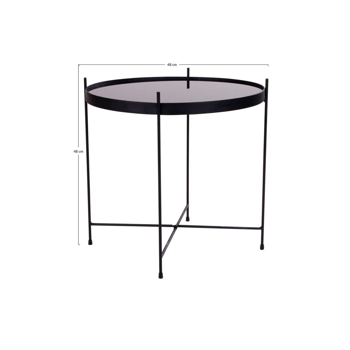 LISA DESIGN Glina - table basse ronde - métal et verre - 48 cm