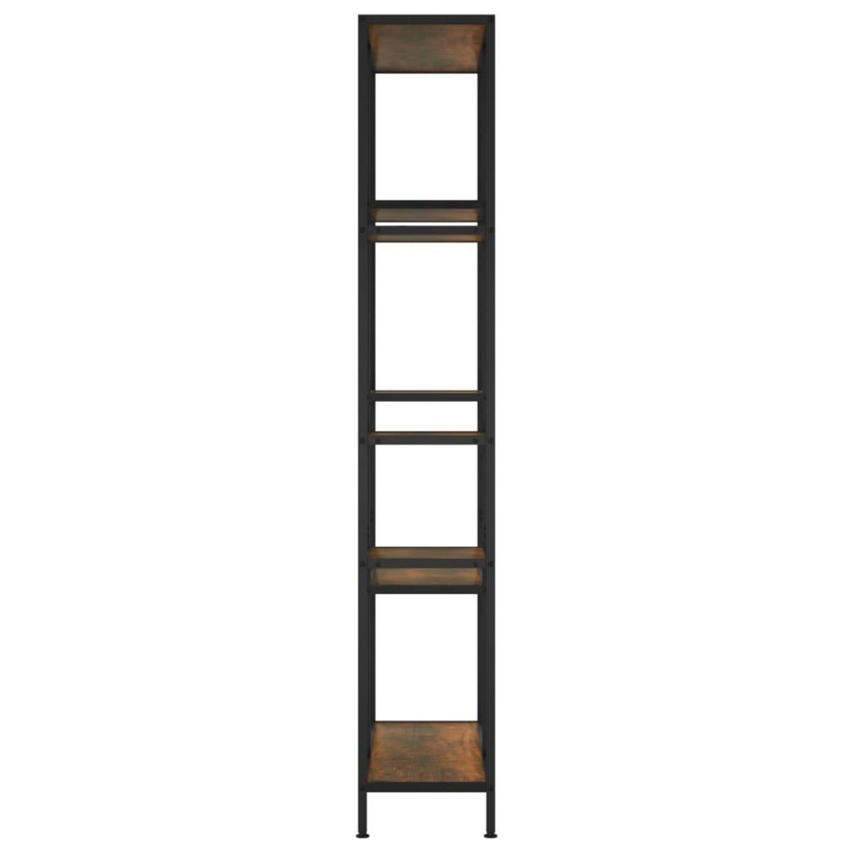 VIDAXL Etagere a livres 80x30x180 cm Acier et bois d'ingenierie