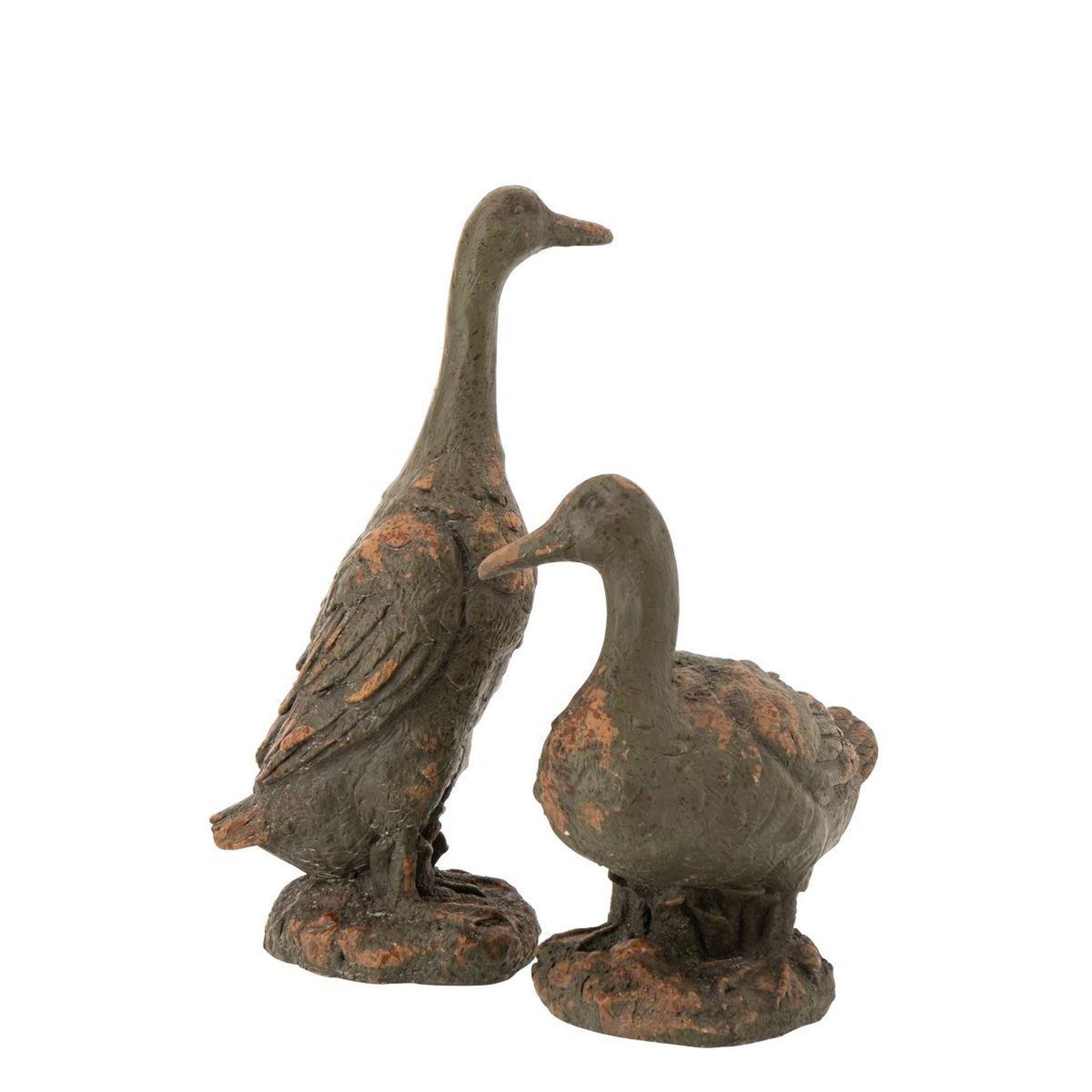 Voir la diapositive 3 : J-LINE Statue canard d'extérieur  antik  55cm vert foncé