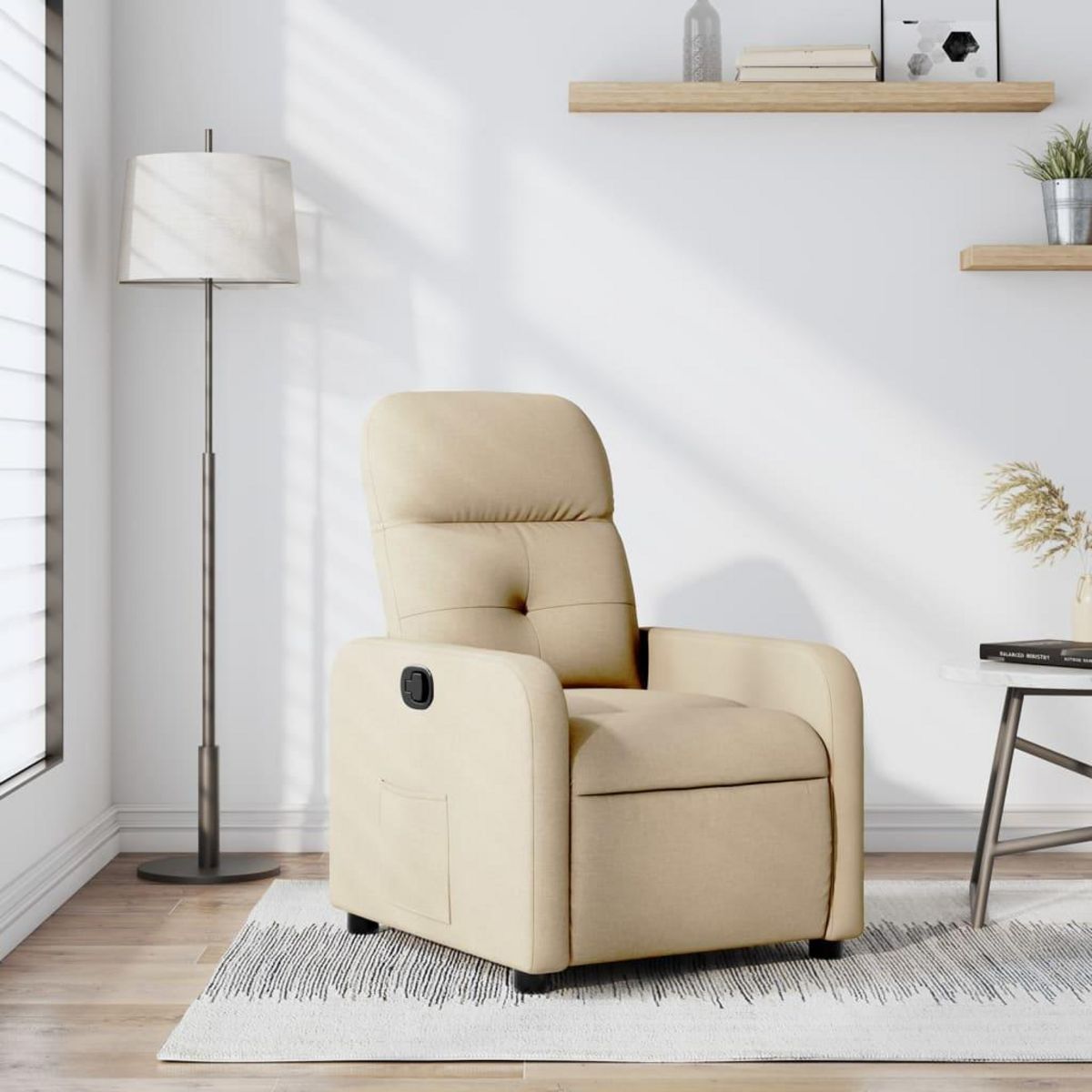 VIDAXL Fauteuil inclinable Creme Tissu