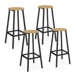 ID MARKET Lot de 4 tabourets de bar DETROIT assise ronde design industriel