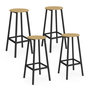 Voir la diapositive 1 : ID MARKET Lot de 4 tabourets de bar DETROIT assise ronde design industriel