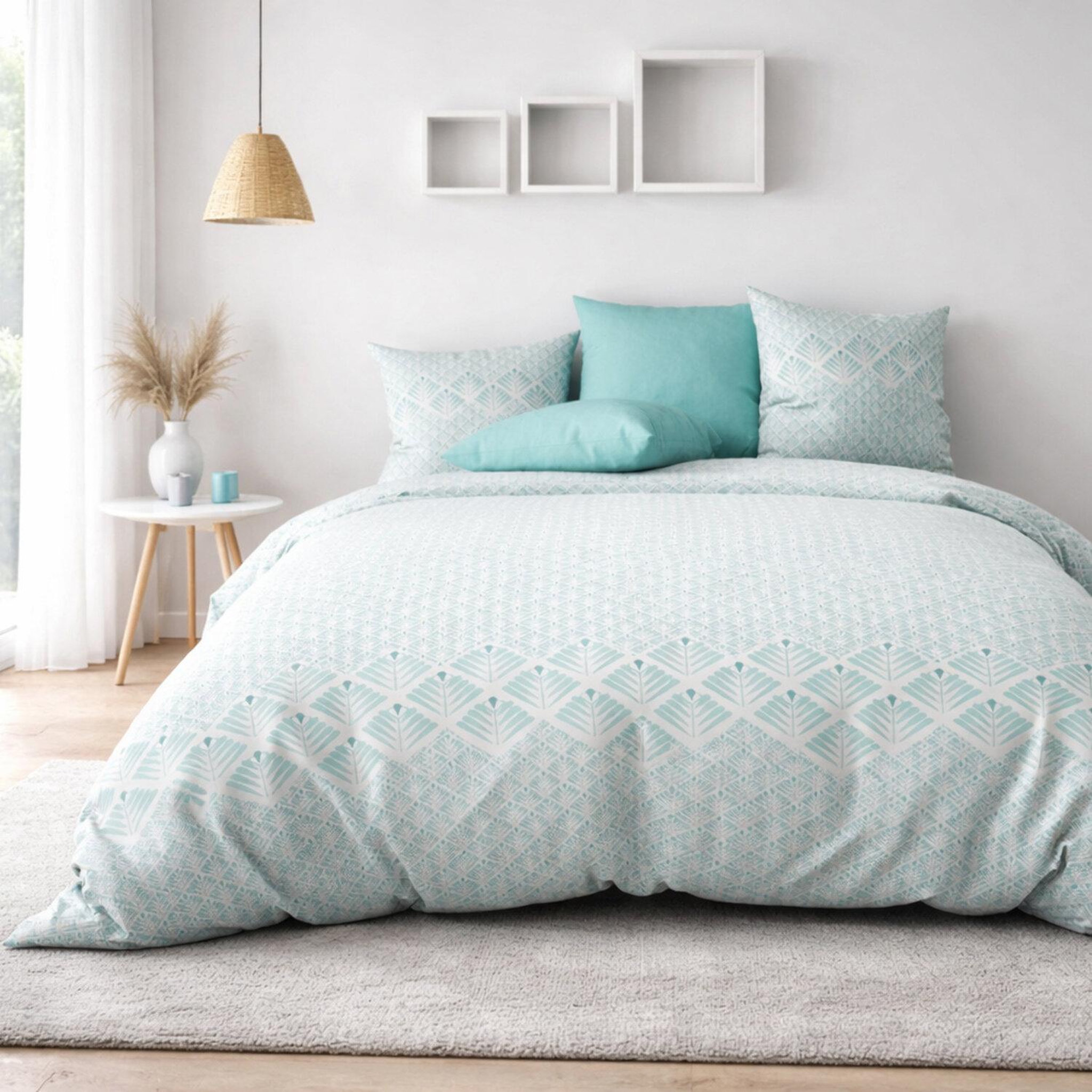 Voir la diapositive 2 : Les Ateliers du Linge Parure de couette 2pcs 140x200cm 100% microfibre 60gsm fanny