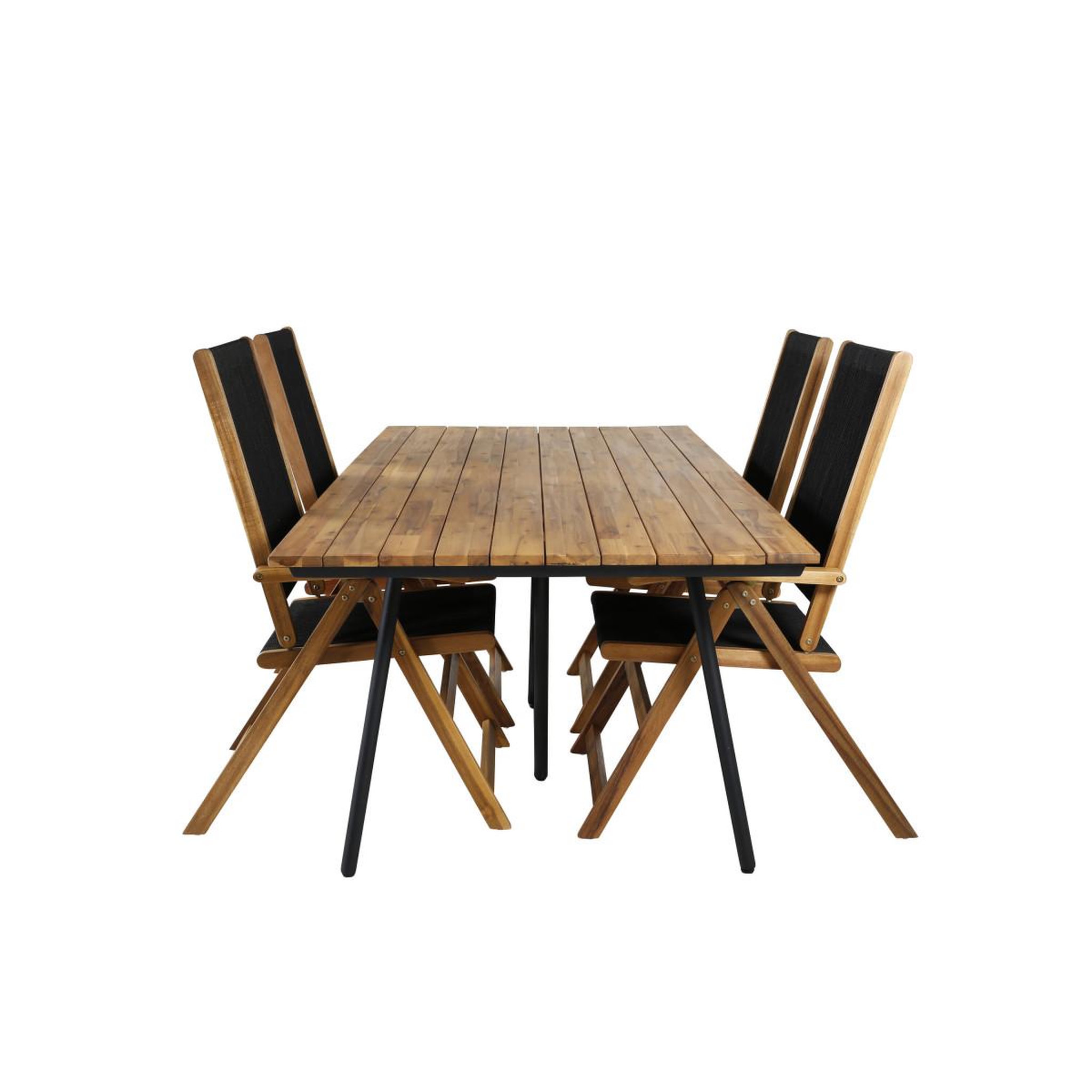 Voir la diapositive 2 : Paris Prix Ensemble table de jardin & 4 chaises  chan & little john  200cm naturel & noir