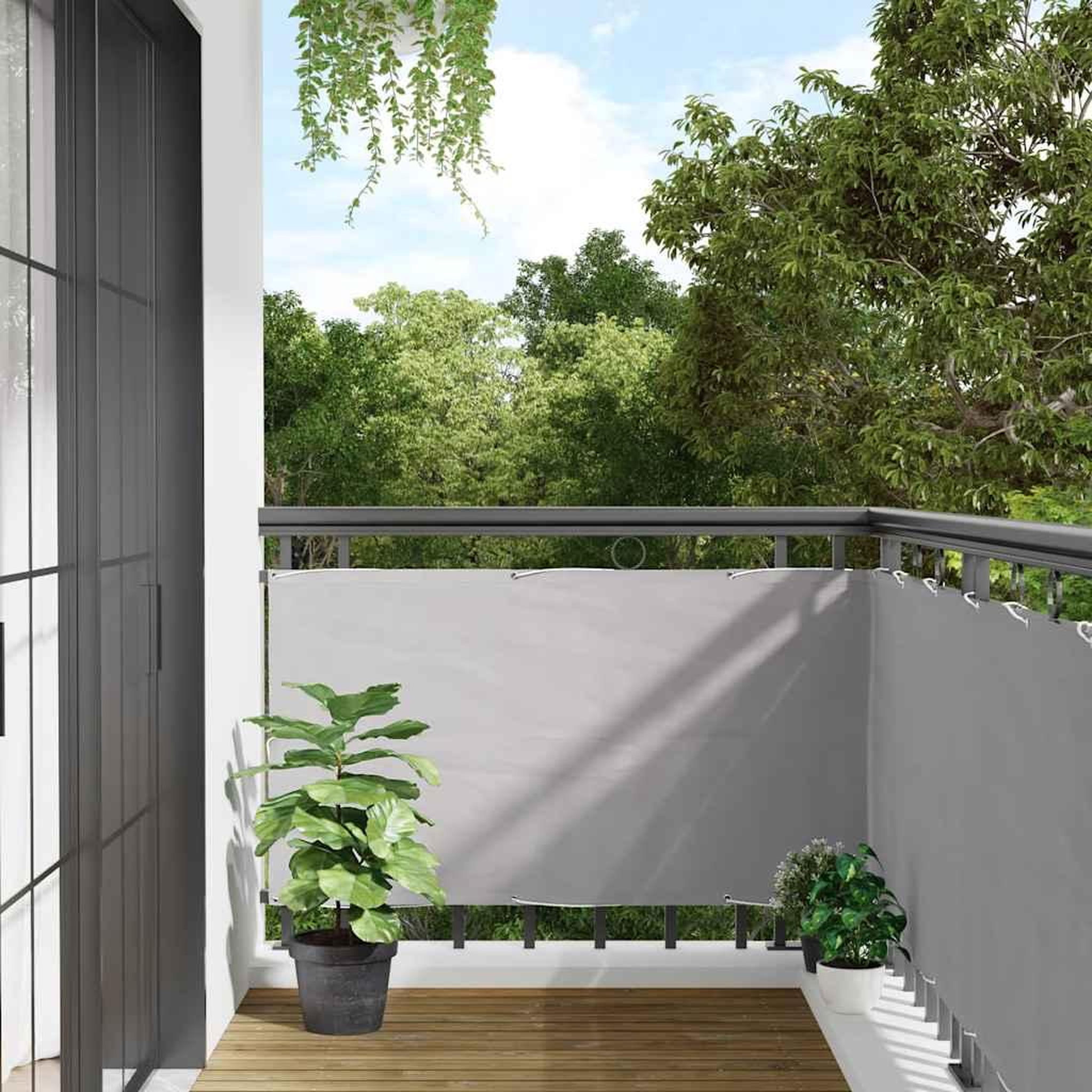 VIDAXL Ecran d'intimite de balcon gris 600x120 cm PVC