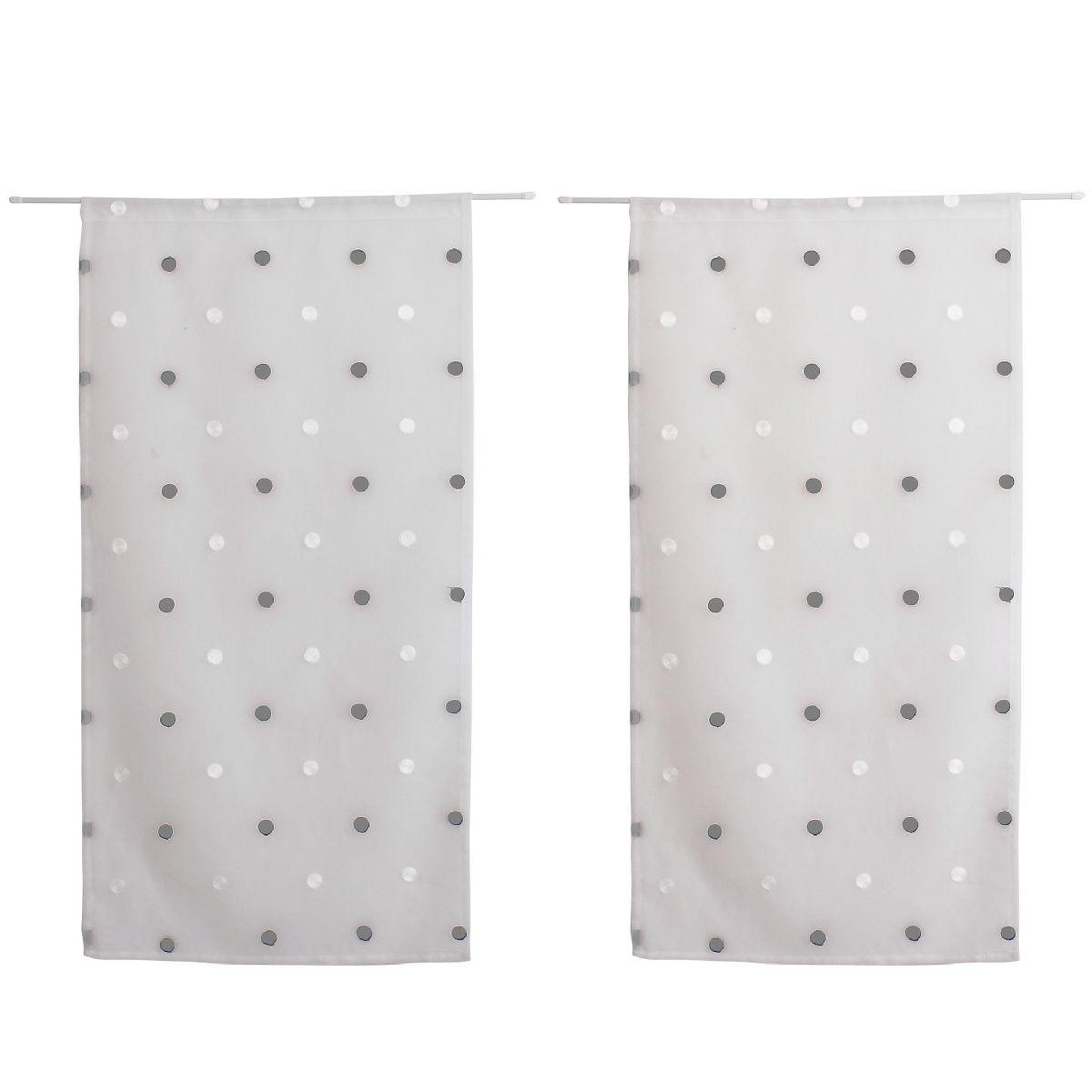 Voir la diapositive 2 : ENJOY HOME Paire de voilages  smarties  60x120cm blanc & argent