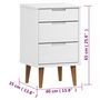 Voir la diapositive 6 : VIDAXL Table de chevet MOLDE Blanc 40x35x65 cm Bois de pin massif