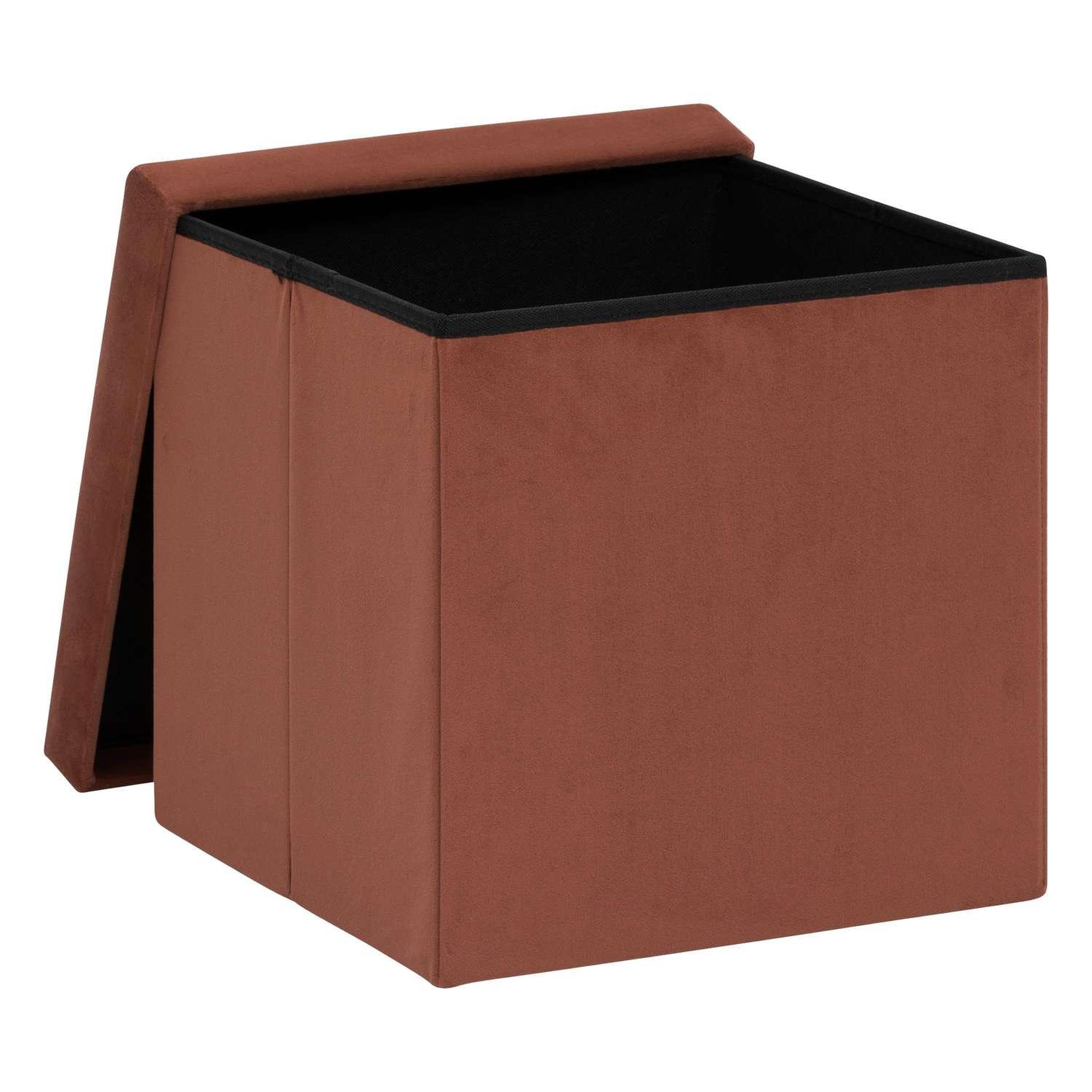 Voir la diapositive 2 : ATMOSPHERA Pouf de rangement pliable en velours