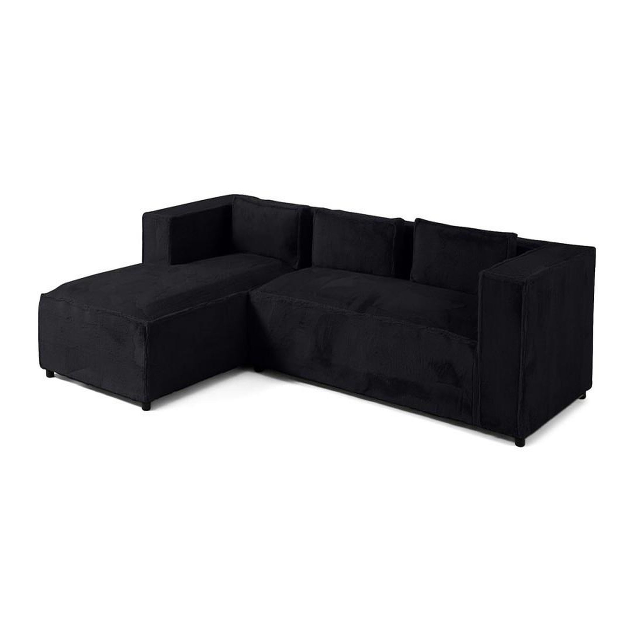Voir la diapositive 2 : LISA DESIGN Stella - canapé d'angle gauche - 4 places - en fausse fourrure